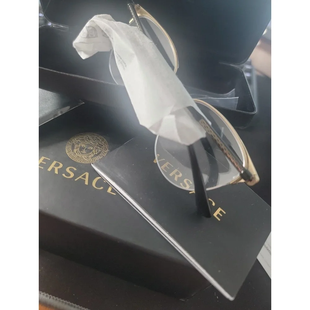 Versace Women's VE1247 1252 Black Eyeglasses 52mm Made in Italy Brand New in Box